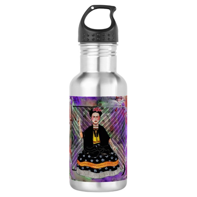 Frida Kahlo Stainless Steel Water Bottle (Front)