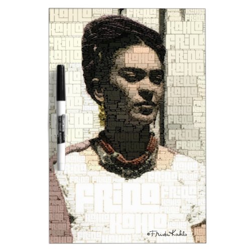 Frida Kahlo Textile Portrait Dry_Erase Board