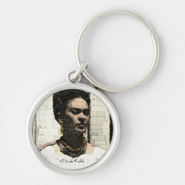 Frida Kahlo Textile Portrait Keychain (Front)