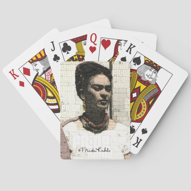 Frida Kahlo Textile Portrait Poker Cards (Back)