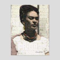 Frida Kahlo Textile Portrait Postcard