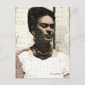 Frida Kahlo Textile Portrait Postcard by fridakahlo at Zazzle