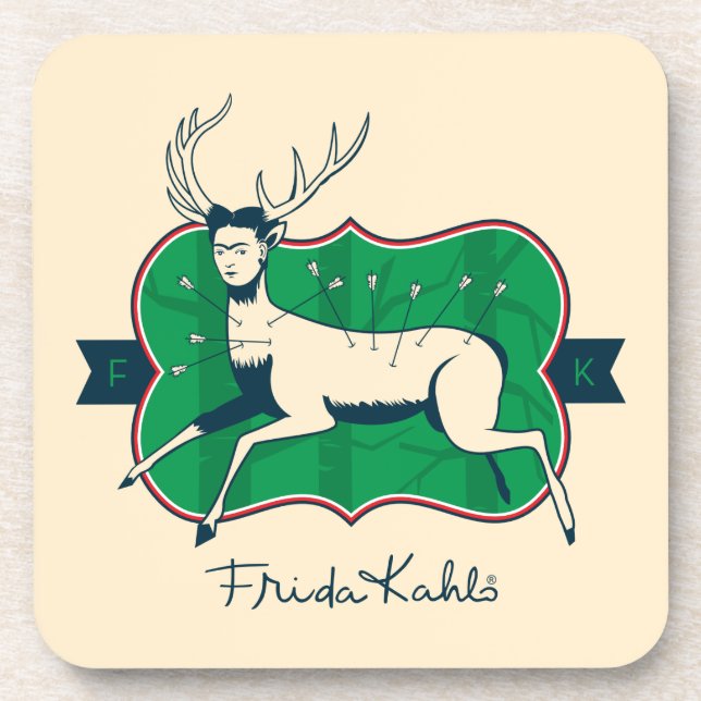Frida Kahlo | The Wounded Deer Beverage Coaster (Front)