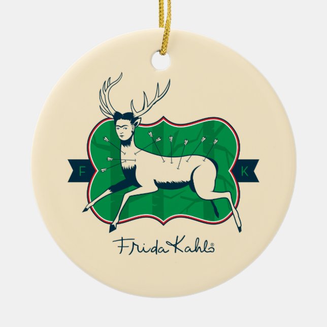 Frida Kahlo | The Wounded Deer Ceramic Ornament (Front)