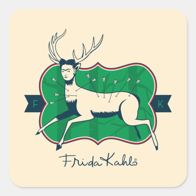 Frida Kahlo | The Wounded Deer Square Sticker (Front)