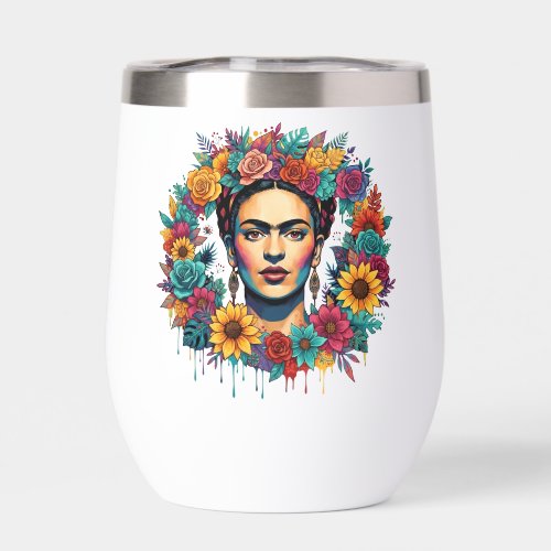 Frida Kahlo Thermal Wine Tumbler