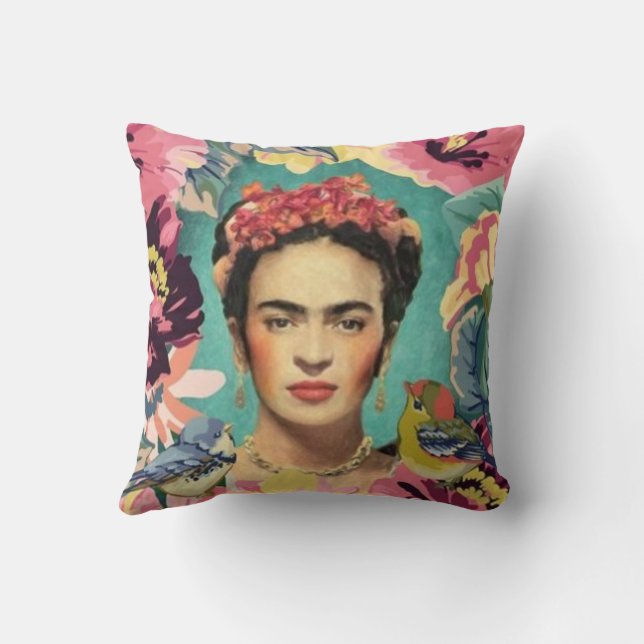 frida kahlo throw pillow (Back)