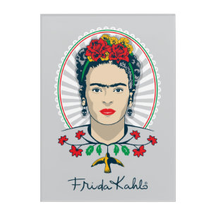 Frida Kahlo Vintage Floral Acrylic Print