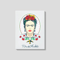 Frida Kahlo | Vintage Floral Canvas Print