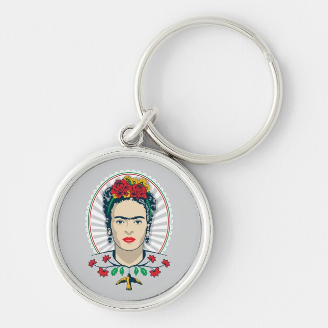 Frida Kahlo | Vintage Floral Keychain (Front)