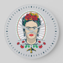 Frida Kahlo | Vintage Floral Large Clock