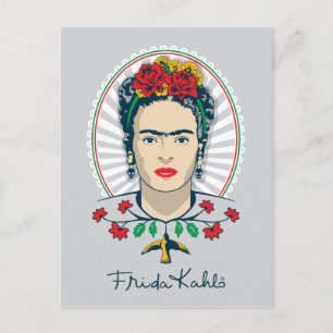 Frida Kahlo Vintage Floral Postcard