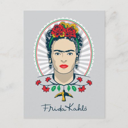 Frida Kahlo | Vintage Floral Postcard