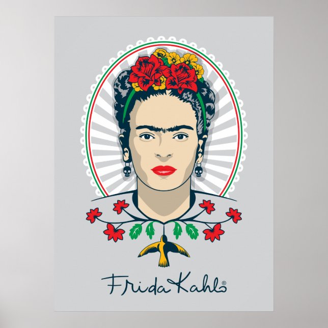 Frida Kahlo | Vintage Floral Poster (Front)