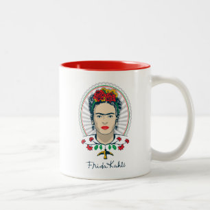 Frida Kahlo Vintage Floral Two-Tone Coffee Mug