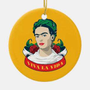 Frida Kahlo Viva la Vida Ceramic Ornament