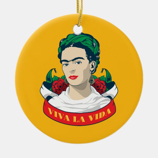 Frida Kahlo | Viva la Vida Ceramic Ornament (Front)