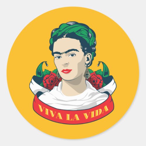 Frida Kahlo  Viva la Vida Classic Round Sticker