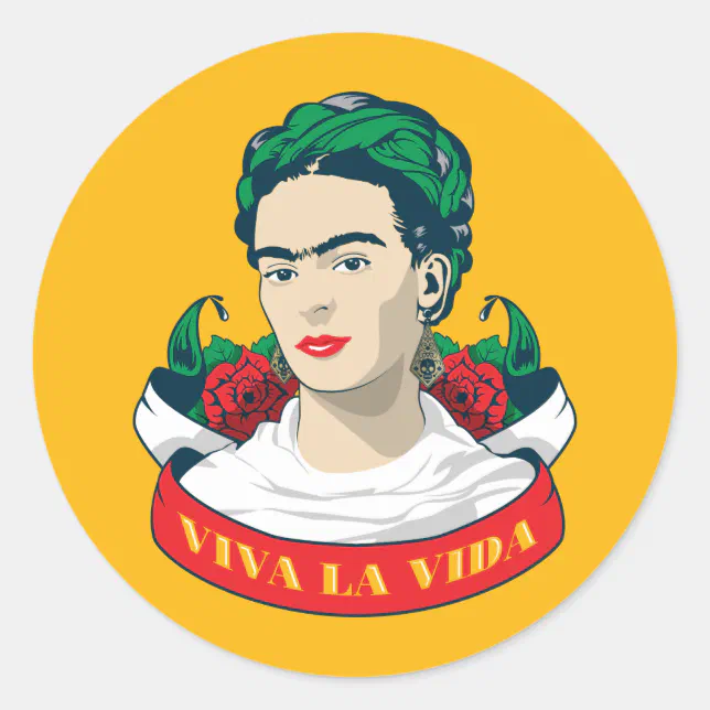 Frida Kahlo Viva la Vida Classic Round Sticker Zazzle