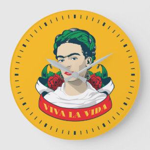 Frida Kahlo Viva la Vida Large Clock