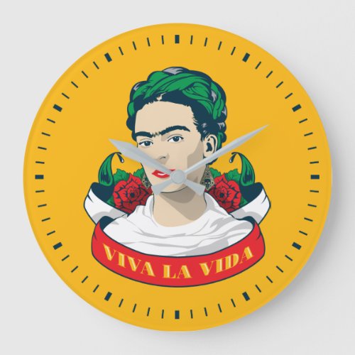 Frida Kahlo  Viva la Vida Large Clock