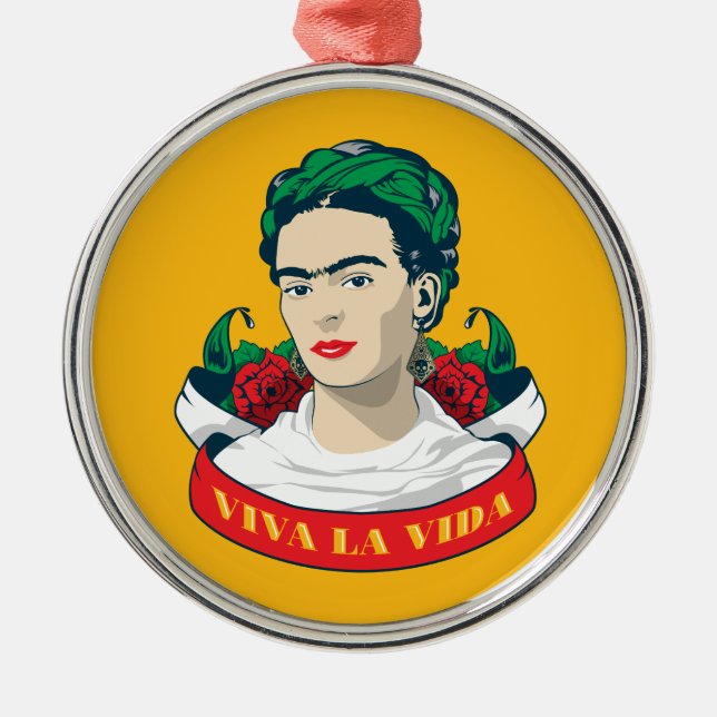 Frida Kahlo | Viva la Vida Metal Ornament (Front)