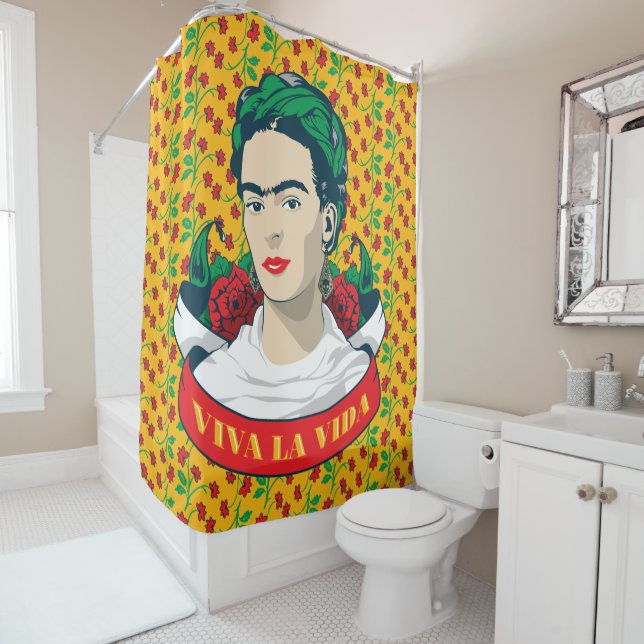Frida Kahlo | Viva la Vida Shower Curtain (In Situ)