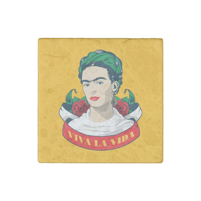 Frida Kahlo | Viva la Vida Stone Magnet (Front)