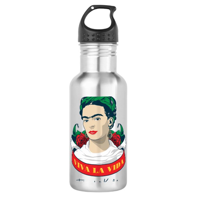 Frida Kahlo | Viva la Vida Water Bottle (Front)