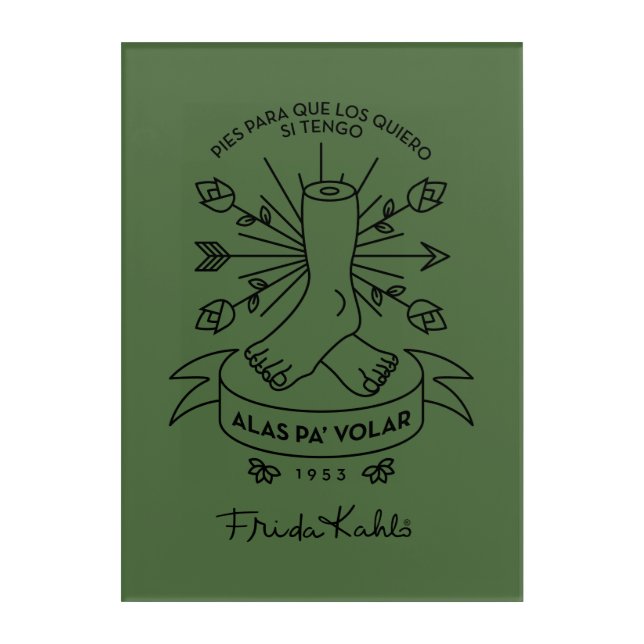 Frida Kahlo | Wings to Fly Acrylic Print (Front)