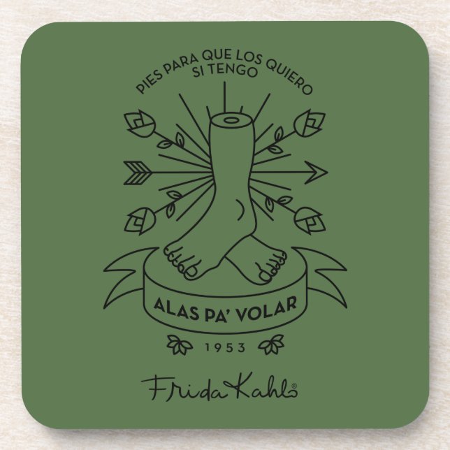 Frida Kahlo | Wings to Fly Beverage Coaster (Front)