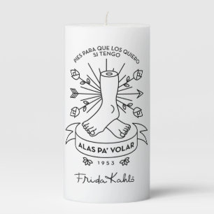 Frida Kahlo Wings to Fly Pillar Candle