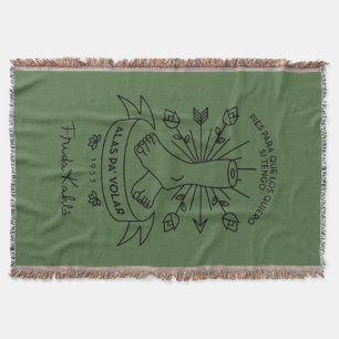 Frida Kahlo Wings to Fly Throw Blanket