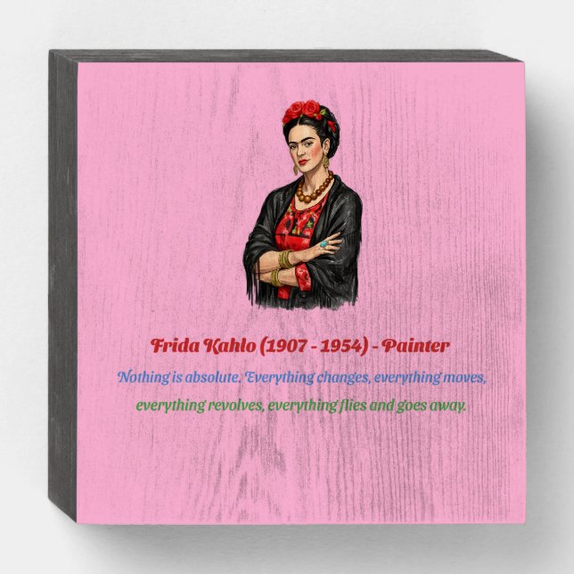 Frida Kahlo Wooden Box Sign (Front Horizontal)