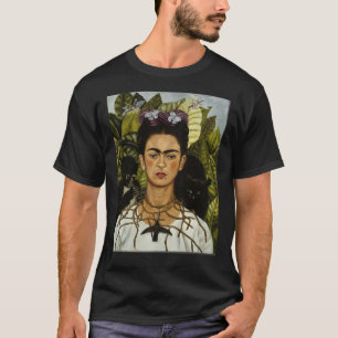 Frida Kahlo&x27;s self portrait with monkey and ca T-Shirt