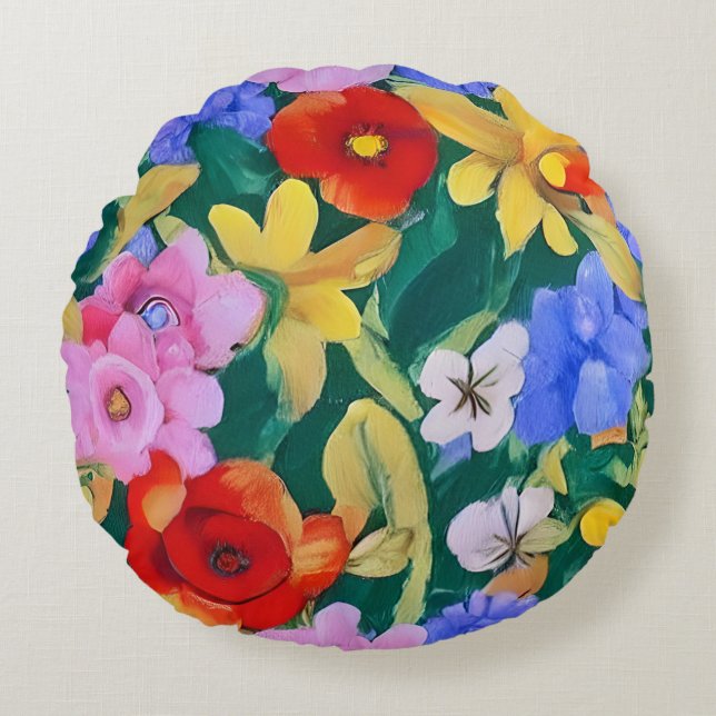 Frida Karlo Design Round Pillow (Front)