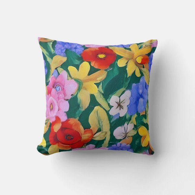 Frida Karlo Design Throw Pillow (Front)