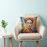 Frida Kohlo Pop Art Deco Painting Throw Pillow
