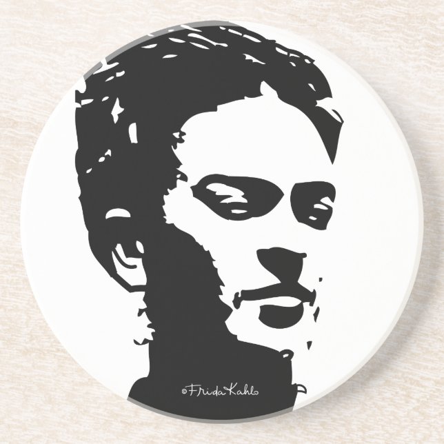 Frida Shadow Portrait Drink Coaster (Front)