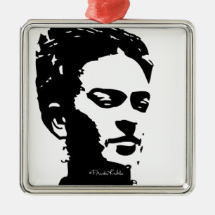 Frida Shadow Portrait Metal Ornament