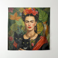 Frida with Two Black Cats