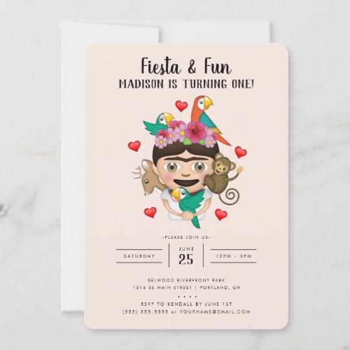 FridaMoji Fiesta Birthday Invitation