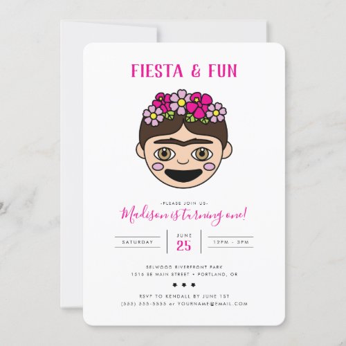 FridaMoji Fiesta  Fun Birthday Invitation