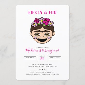 Fridamoji Fiesta & Fun Birthday Invitation by fridakahlo at Zazzle