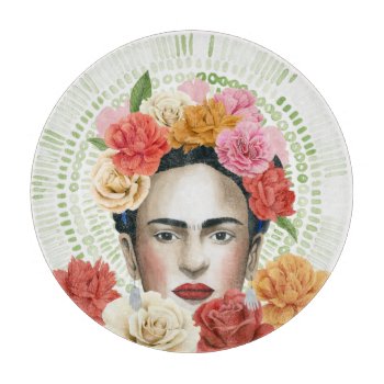 Frida's Flowers Collection Cutting Board by worldartgroup at Zazzle