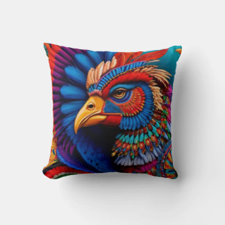 Frida's Rooster Art Throw Pillow