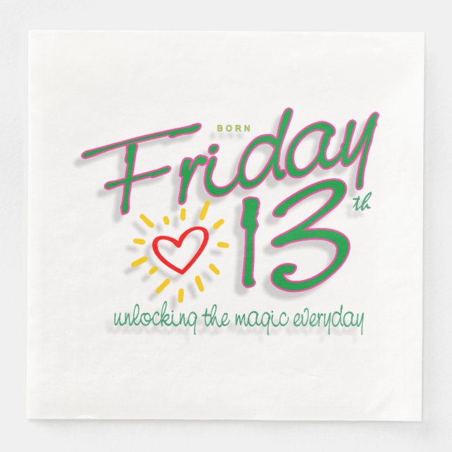 Friday 13th paper dinner napkins (Front)