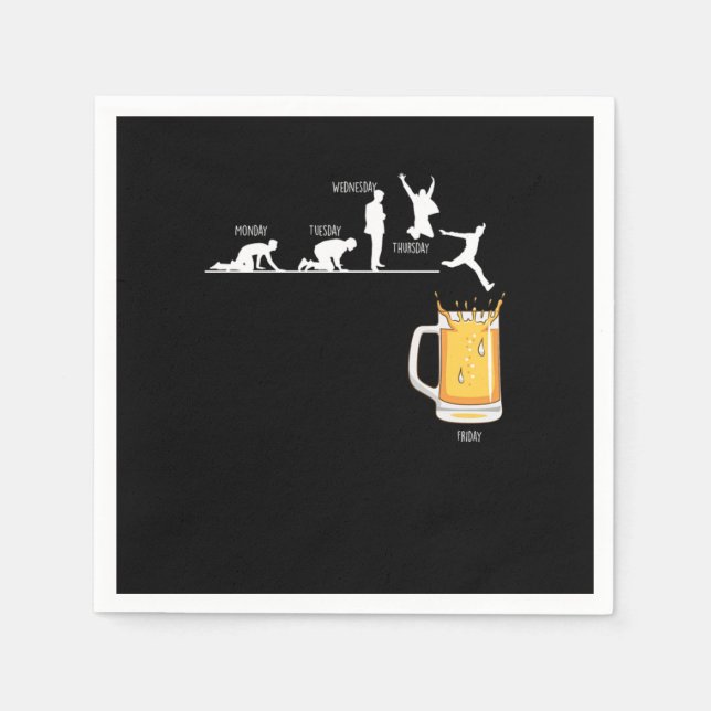 Friday Beer Lover Party Weekend Beer Mug Drunk Gif Napkins (Front)