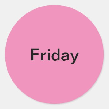 Friday Day Of The Week Pink Stickers by Cherylsart at Zazzle
