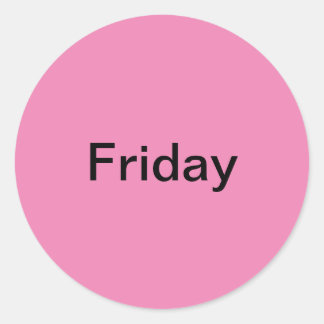 Friday Day of the Week Pink Stickers